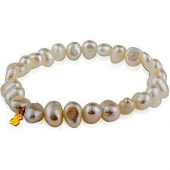 Pulsera TOUS de Oro Amarillo con Motivo Oso y Perlas