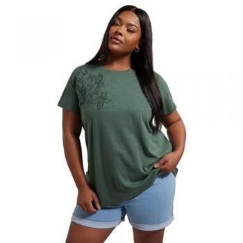 Women's Floral Detail Studded T‑Shirt
