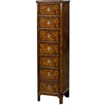 Casa Padrino Jugendstil Kommode 7 Schubladen Braun 35 x 30 x H. 127 cm