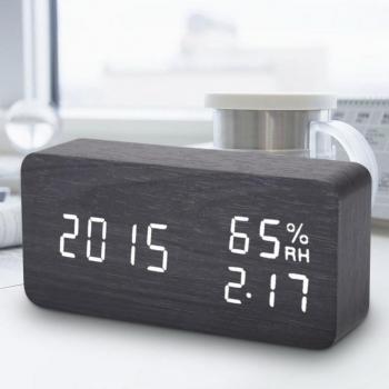 Horloge de bureau en bois avec alarme