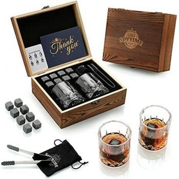 Sovyime Ensemble-Cadeau de Pierres et Verres à Whisky