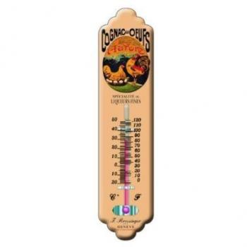 French Retro Metal Thermometer for Liquor Displays, Egg Cognac Variant