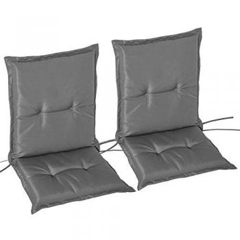Cuscino da Giardino 2 Pezzi con Schienale Alto in Poliestere Grigio Scuro 100x48cm