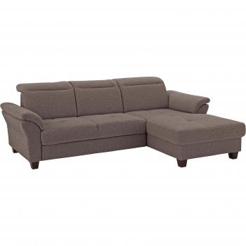 Home affaire Ecksofa Solvei L-Form, braun, mit Recamierenabschluss