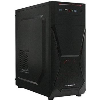 Cooltek X5 – ATX Midi Tower schwarz mit 2 USB‑3.0 & 1 USB‑2.0