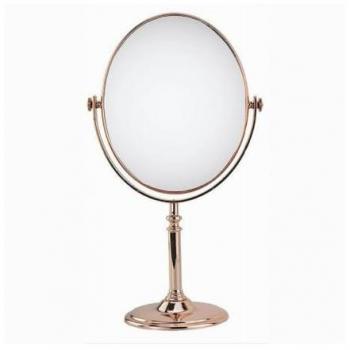 Specchio Trucco Ovale Oro Rosa 28 Cm da Tavolo per Accessori Bagno Donna 69416