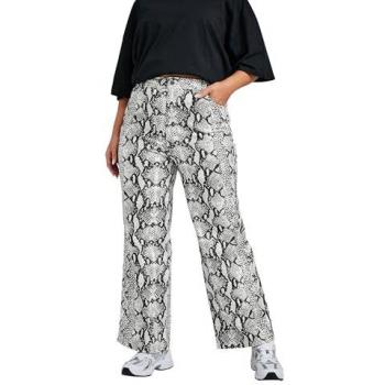 Limited Edition: Graue Weitenbeine mit Schlangenmuster – Curve & Plus Size Jeans