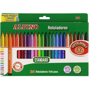 Alpino AR000003 Coffret de 24 Surligneurs à Pointe Fine Couleurs Assorties
