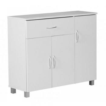 KADIMA DESIGN Sideboard mit 3 Türen und einer Schublade, Aluminium-Griffe, 90x75x30 cm