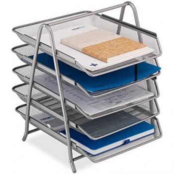 Organizer da Scrivania con 5 Vaschette A4, Relaxdays