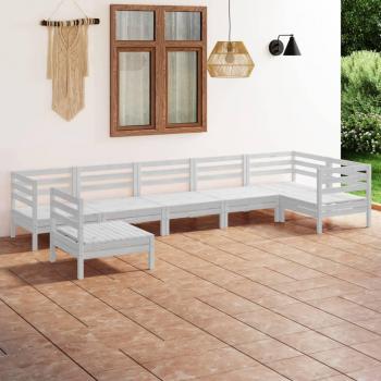 VidaXL 7 Piece Garden Furniture Set Solid Pinewood White