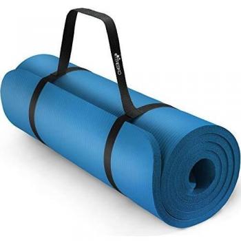 TRESKO Tapis Fitness Mousse NBR (185 × 60 cm) – Bleu