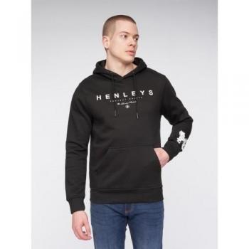 Henleys Dark Blue Hentyme Logo Hoodie for Men