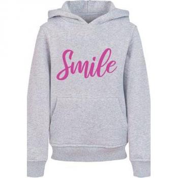 F4NT4STIC Unisex Hoodie Pink Smile in heather grey, Größe 110/116
