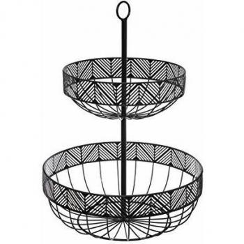 Elegant Black Metal Fruit Holder 42 cm