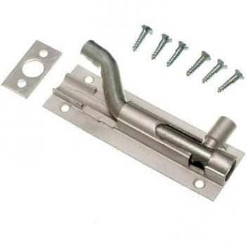 Durable Door Bolt Barrel Offset Cranked 75mm 3 Inch Aluminum + Screws (Pack of 100)