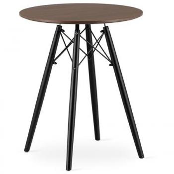 Table Ronde en Bois Brun Style Scandinave 60x73 cm
