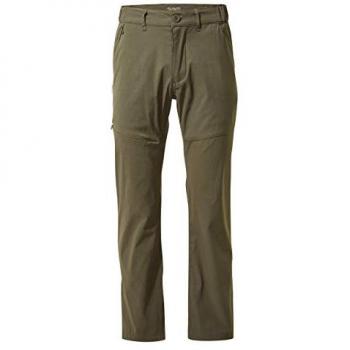 Craghoppers Men's Kiwi Pro II Recycled Stretch Hiking Trousers, Size 34 Short, Dark Khaki
