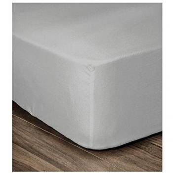 Drap Housse 100% coton 180x200x25 cm gris clair