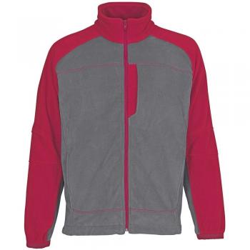 Maske: Microfleece-Menschenjacke Messina 4XL (Antrachzit/Rot)