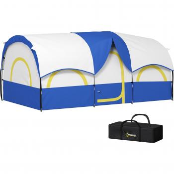 Tente de Camping Bleu et Blanc pour 4-6 Personnes