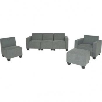 MCW Sofa-Set Moncalieri 3‑1‑1‑1 – graues Stoffdesign