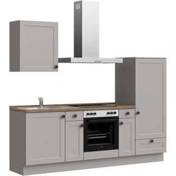 Nobilia Küchenzeile Cascada basic mit E-Geräten, 240 cm, vormontiert
