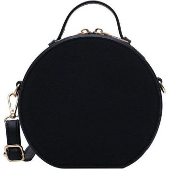 Simple Small Round Ladies Bag in Black
