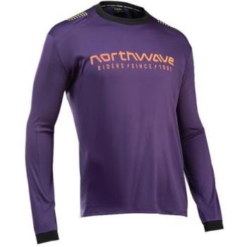 T-shirt Northwave Sharp manches longues lilas logo orange – XL