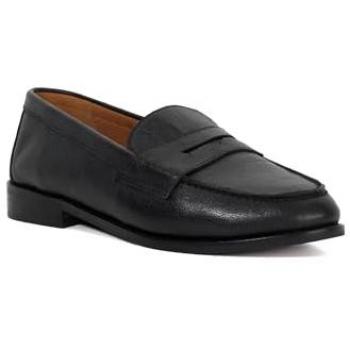Dune London Breite Passform Ginelli Leder Penny Loafer Schwarz