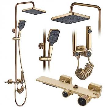 Kit Doccia Rea Helix Brush Gold