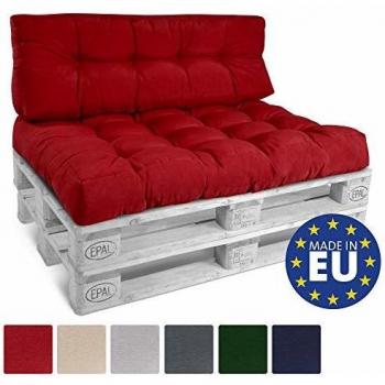 Beautissu Cuscino Seduta Legno EcoStyle Rosso 120x80x15