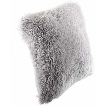 Coussin pelucheux gris 40 x 40 cm