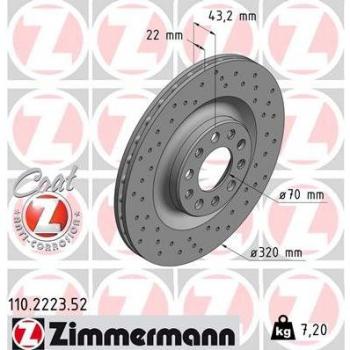 Disco freno ZIMMERMANN ALFA ROMEO 110.2223.52