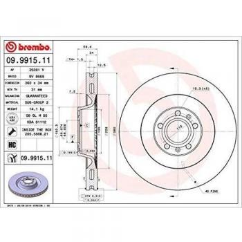 BREMBO 09.9915.11 brake rotor