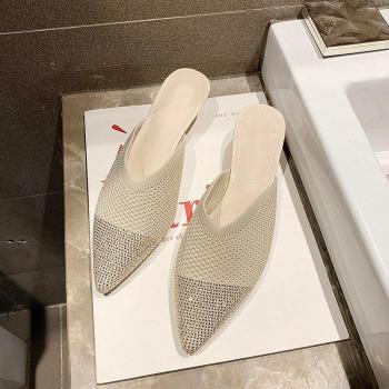 4 Cm Heel Knit Pointed Toe Women Loafers