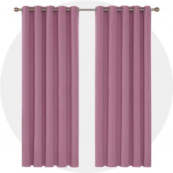 Deconovo Kinderzimmer Vorhang blickdicht 229x168 cm Rosa 2er Set