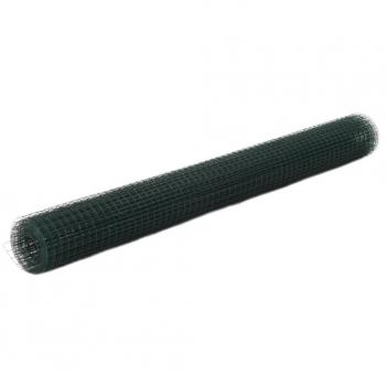 PVC Coated Steel Chicken Wire Fence 25x1.5 m Green