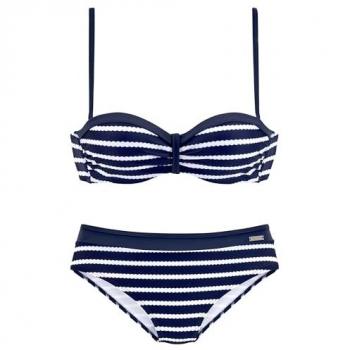 Bikini Lascana Sera Nera con Dettagli Bianchi
