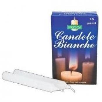 Candele steariche 10 pezzi bianche