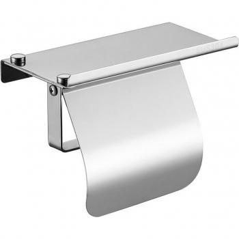 Stainless Steel Wall-Mount Toilet Paper Holder with Shelf