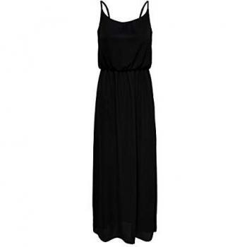 Only Langes Kleid – Onlwinner S/L Maxi Dress NOOS, schwarz, Damen, 34 bis 36