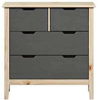 INTER-FURN Kommode Latera, Massivholz, grau lackiert, B/H/T: 78 x 79 x 39 cm
