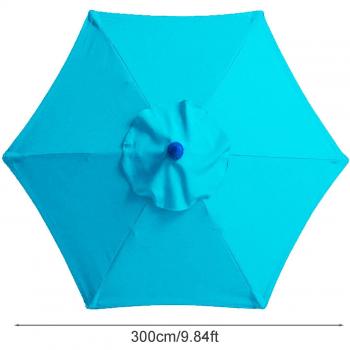 Auvent parasol extérieur 2,7/3m en polyester, 6/8 nervures, protection UV