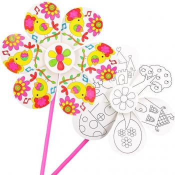 DIY Blank Paper Windmill Cards for Children