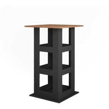 Table de Bar Élégante, Chêne Doré/Anthracite, 65x65cm