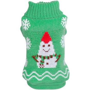Pull en tricot pour chien, design bonhomme de neige, multicolore, automne hiver