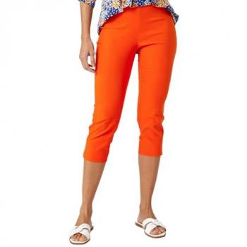 Capri Stretch Trousers – Burnt Orange, 3/4 Length, Pedal Pushers
