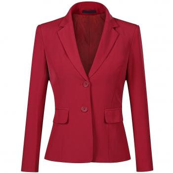 Tenue business rouge uni : blazer & pantalon slim – 2 pièces