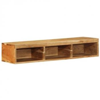 Mueble de TV de pared en madera maciza de acacia 100x30x19 cm